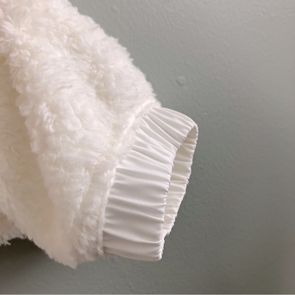 Eddie Bauer Sherpa Pullover Half Snap White Plush Hoodie Women Size XL - Picture 4 of 8